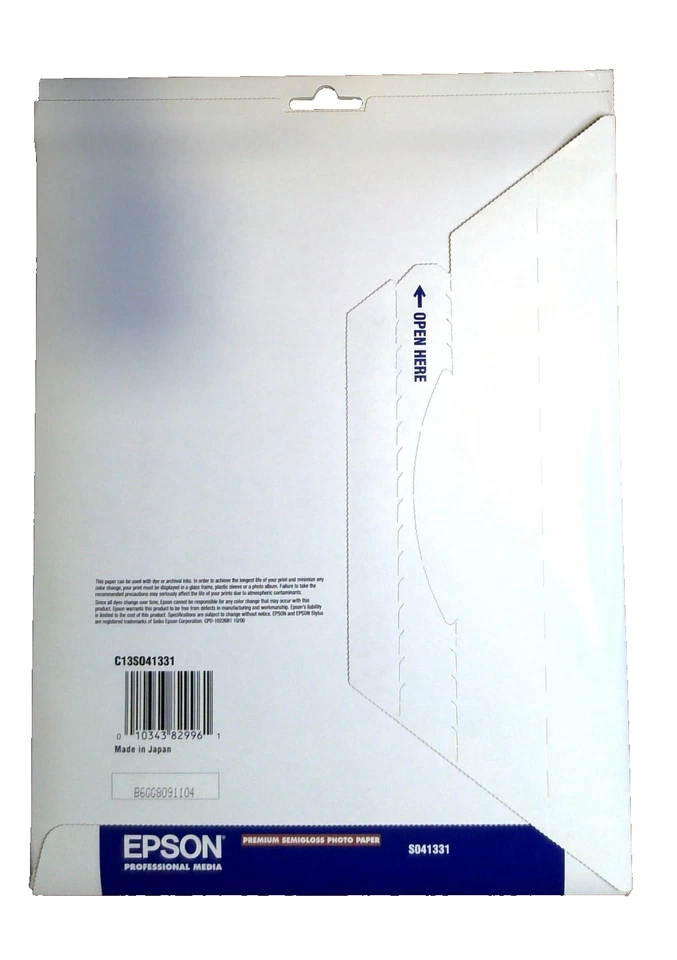 New Epson Premium Semigloss Photo Paper 8.5x11 (Letter) S041331 20 Sheets - Image 2 of 2