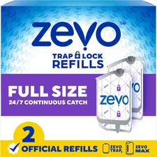 Zevo Flying Insect Trap Fly Trap 2 Refill (2 Total Cartridges)- BUY MORE & SAVE!