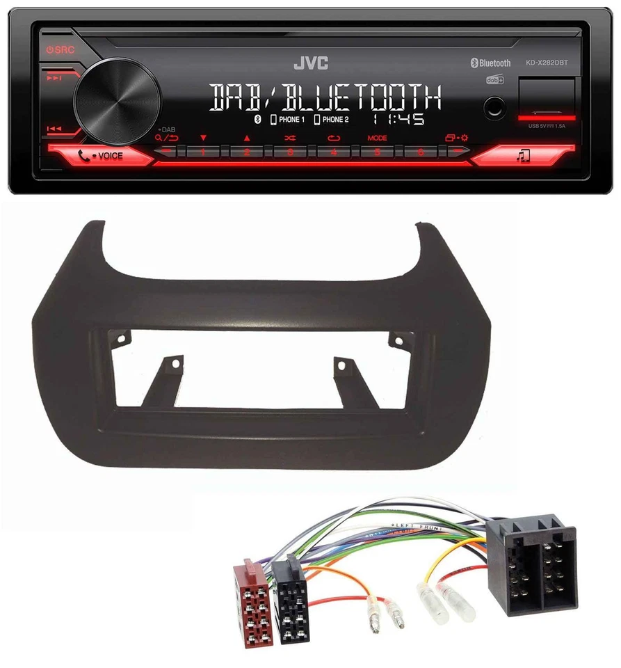 JVC Bluetooth USB DAB MP3 Autoradio für Citroen Nemo Fiat Fiorino Qubo Peugeot B - Bild 1 von 4