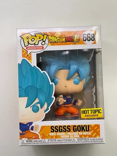 Funko Pop! Animation: SSGSS Goku #668 Hot Topic Exclusive Vinyl +PROTECTOR J4