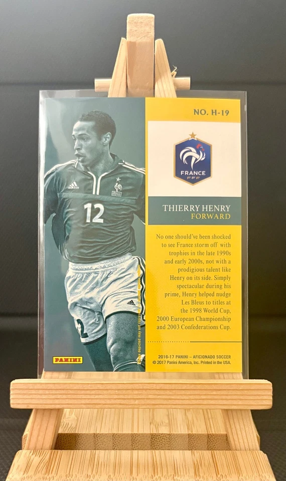 Thierry Henry /99 Artist’s Proof Red Heroes 2017 Panini Aficionado France RARE - Image 2 of 4