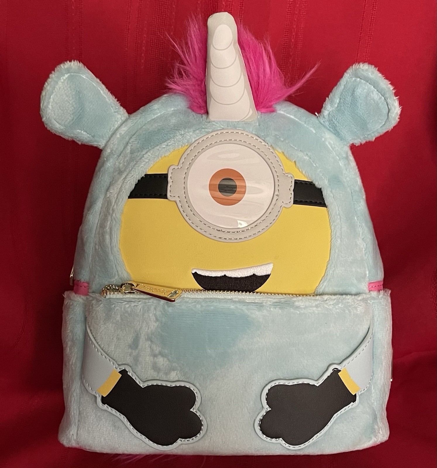 EXCLUSIVE Loungefly Minions Fluffy Unicorn Plush Mini Backpack- NWT