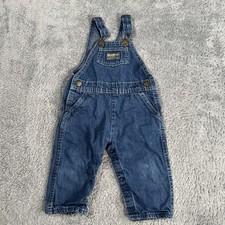 OshKosh BGosh Overalls Kids Size 24 Months Vest Bak Blue Denim Toddler USA