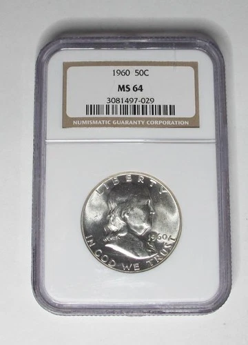 1960 U.S. Half Dollar * Benjamin Franklin * NGC MS64 * 90% Silver * No Reserve