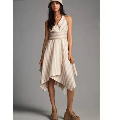 slim fit dress slacks Maevie Halter Mini Dress Green