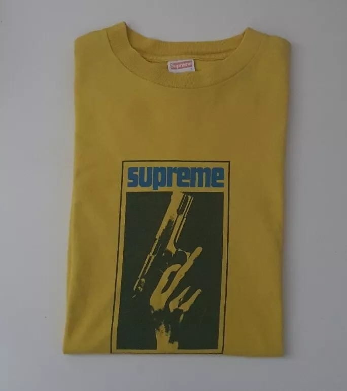 SS05 Supreme Stax Aufzeichnungen Pistole T Shirt Größe M Gelb Vintage 2005 Sehr