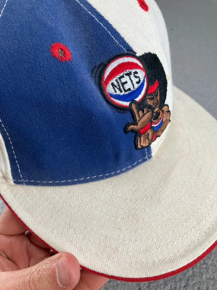 Brooklyn Nets Hat Cap New Era 7 1/8 Fitted Throwback New Jersey Nets NBA - Image 3 of 4