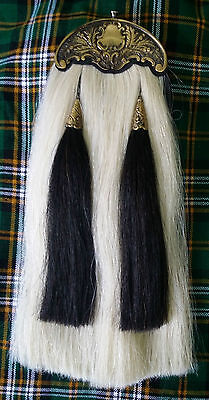 Scottish Kilt Sporran White Horse Hair Antique Cantle/Bagpipe Piper Kilt Sporran