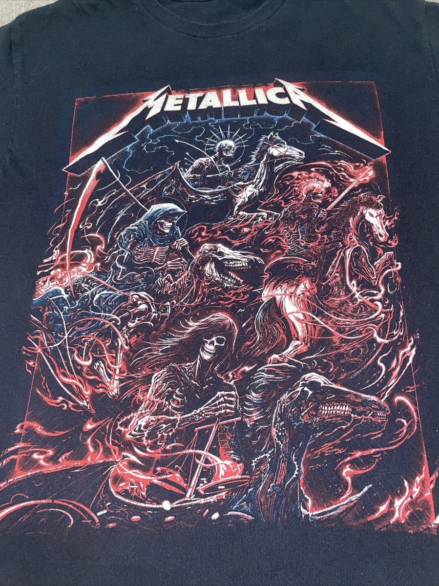 METALLICA World Wired 2018 2019 Tour Band Graphic Black T-shirt M