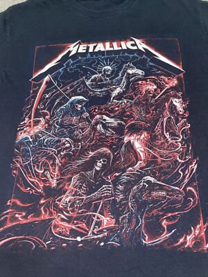 METALLICA World Wired 2018 2019 Tour Band Graphic Black T-shirt M