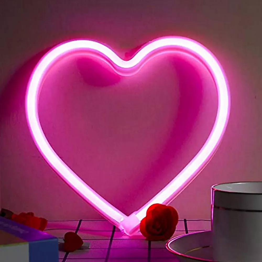 Lights Living Room LED Neon Light Illumination Love Heart Lamp Night Light