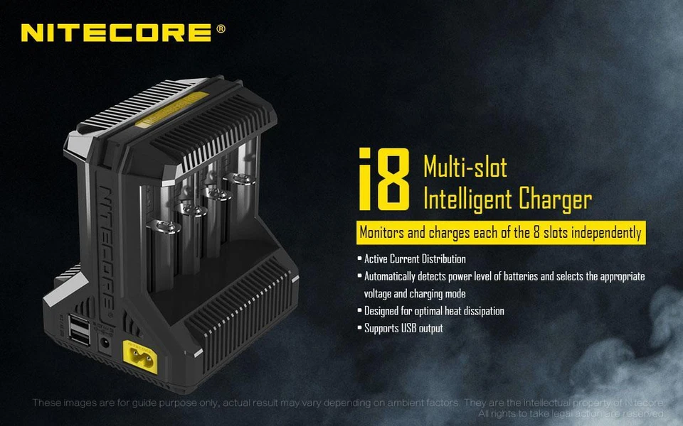 Nitecore i8 smart battery charger w/ 16 X RCR123A 16340 batteries for arlo - Image 2 of 4