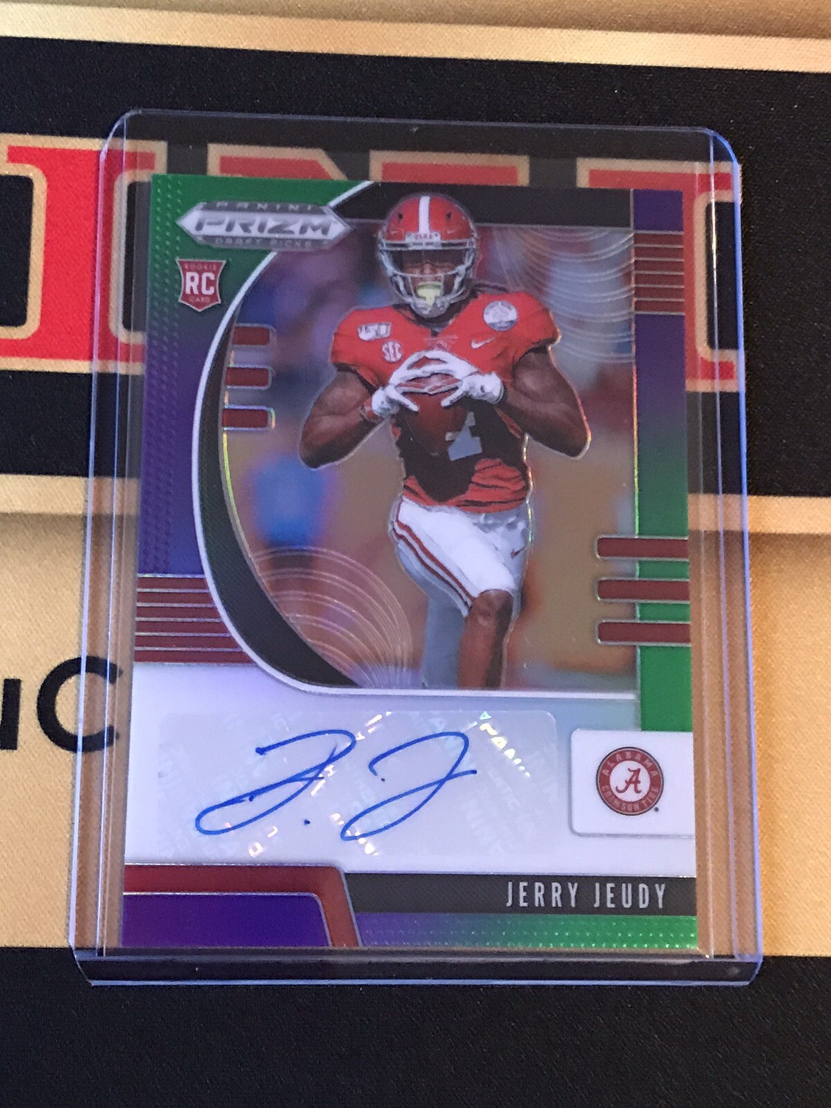 2020 Prizm Draft Football Jerry Jeudy RC AUTO PURPLE & GREEN PRIZM #’ed 110/125