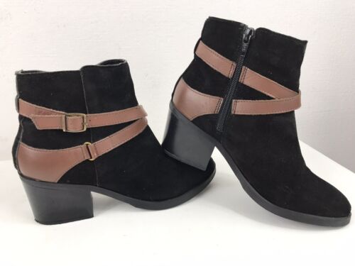 swap Highland musician 5th Avenue Suede Leather Block Heel Chelsea Zipper Cushioned Ankle Boots  Black 4 | eBay