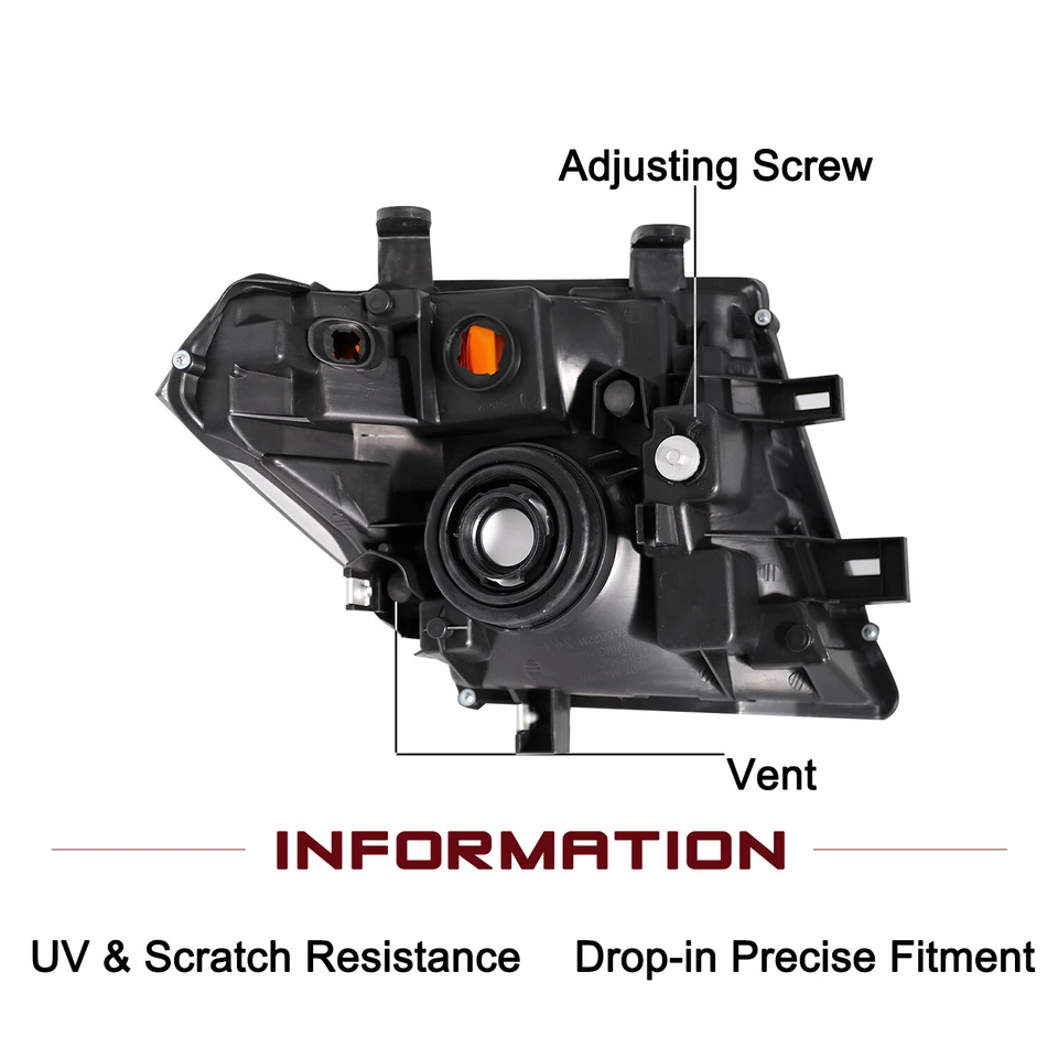 Par de faros negros Pathfinder 05-07 para Nissan Frontier 2005-2008 Foto 3 de 4