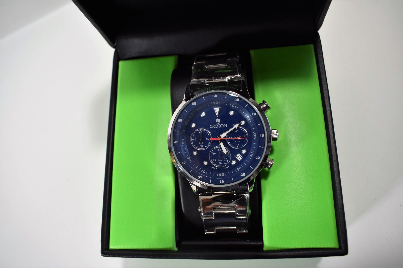 Croton Men's Stainless Steel Watch Chronomaster CC311304SSBL