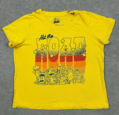 Toy Story Womens Shirt Yellow M Short Sleeve Cropped Mad Engine Movie Tee Disney