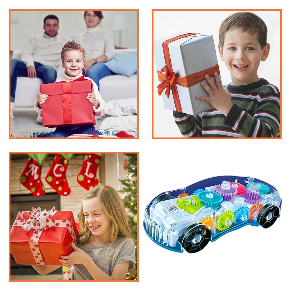 Luminous Flashing Toy Transparent Light LED Music Mechanical Gear Car for Kids - Picture 3 of 8