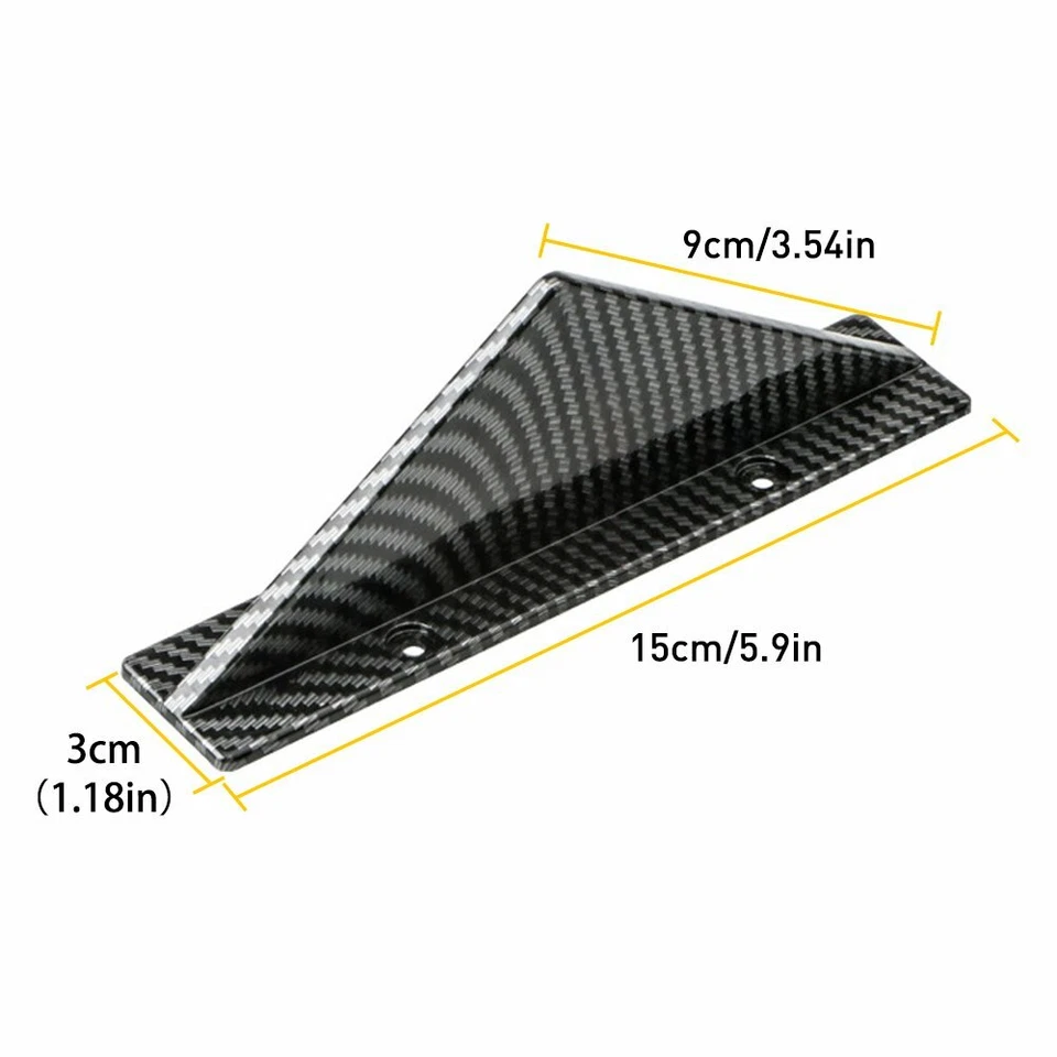 Carbon Fiber Car Rear Bumper Diffuser Shark Fin Curved Spoiler Lip Wing Splitter - Image 4 of 4