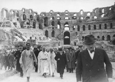 French Prime Minister Edouard Daladier visits Roman amphitheatre E- 1930s Photo