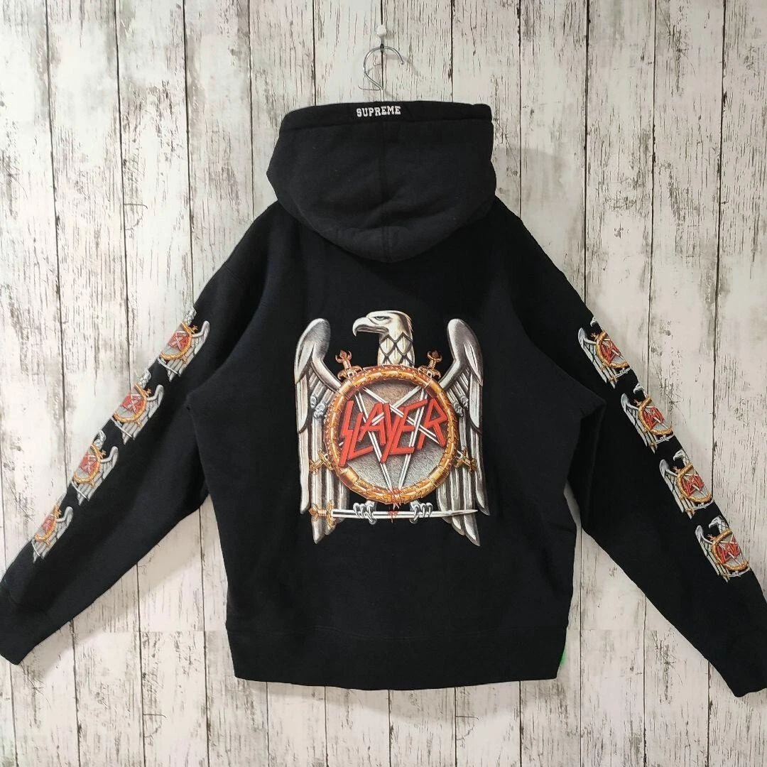 Supreme x Slayer Hooded Sweatshirt Size M Medium Black Hoodie eBay