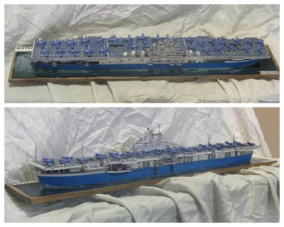 1:400 Scale USS Intrepid (CV-11) Aircraft Carrier Handcraft Paper Model Kit