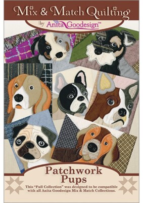 ANITA GOODESIGN PATCHWORK WELPEN QUILTKRAGEN - MASCHINENSTICKDESIGNS USB PES