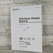 Sony DAV-FX900W Home Theater System Owners Manual