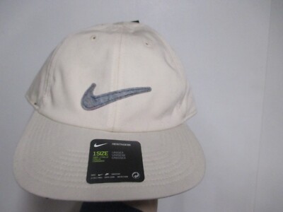 NIKE (HERITAGE 86) MENS PACKABLE BASEBALL HAT (ADJUSTABLE) NWT OFF WHITE COMFY