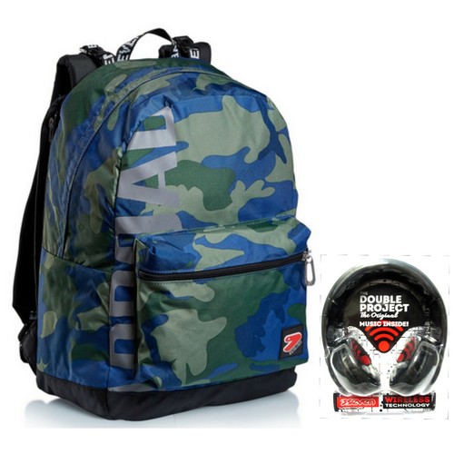 ZAINO Seven® THE DOUBLE Camo Royal + CUFFIE WIRELESS OMAGGIO | eBay