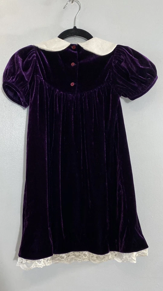 Vintage Rare TOO  Girls Velvet Dress Sz 6X - Image 3 of 3