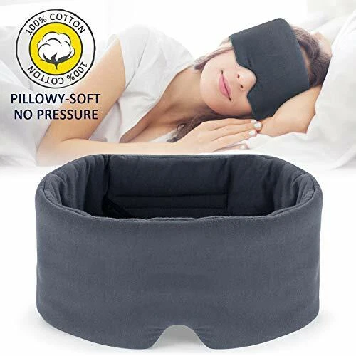 Sleep Mask Blackout with Ear Muffs for Sleeping, Blue Mavogel Luxury Sleep new