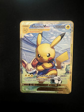 Pikachu VMAX Pokémon Metal Gold Card Art/Display/Collectible