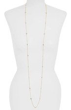 NADRI Extra Long Bezel CZ Station NECKLACE 18K Gold Plated NEW w/ Tags MSRP 198