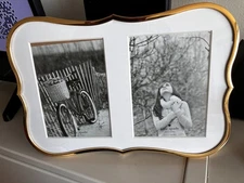 KATE SPADE CROWN  POINT GOLD DOUBLE PICTURE/PHOTO FRAME