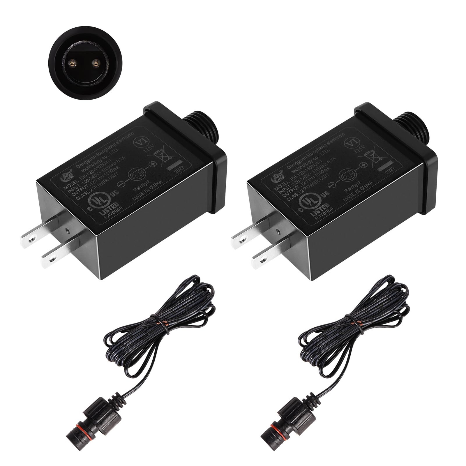 Class 2 Power Supply 12V 1.5A 60Hz, IP44 Waterproof Yard Inflatable Black