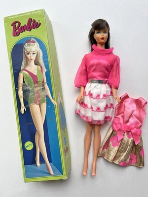 EXC Vintage Barbie Standard straight leg # 1190 Dk Brown Side Glance Eyes w/ box - Image 1 of 4