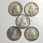 Lot Of 5 Canada 10 Cent Coins .800 Silver 10C - 1942, 1950, 1951 & 1959 $0.50 FV