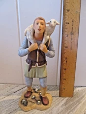 The Franklin Mint Shepherd with Sheep Porcelain Nativity Figurine 1989 New