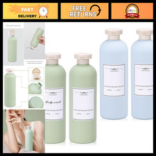 Travel Shampoo Bottles 13.5oz - Empty Squeeze Containers with Flip Cap 4 Pack 