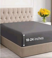 Extra Deep King Fitted Sheet - Hotel Luxury Single Fitted Sheet Only - Easily...