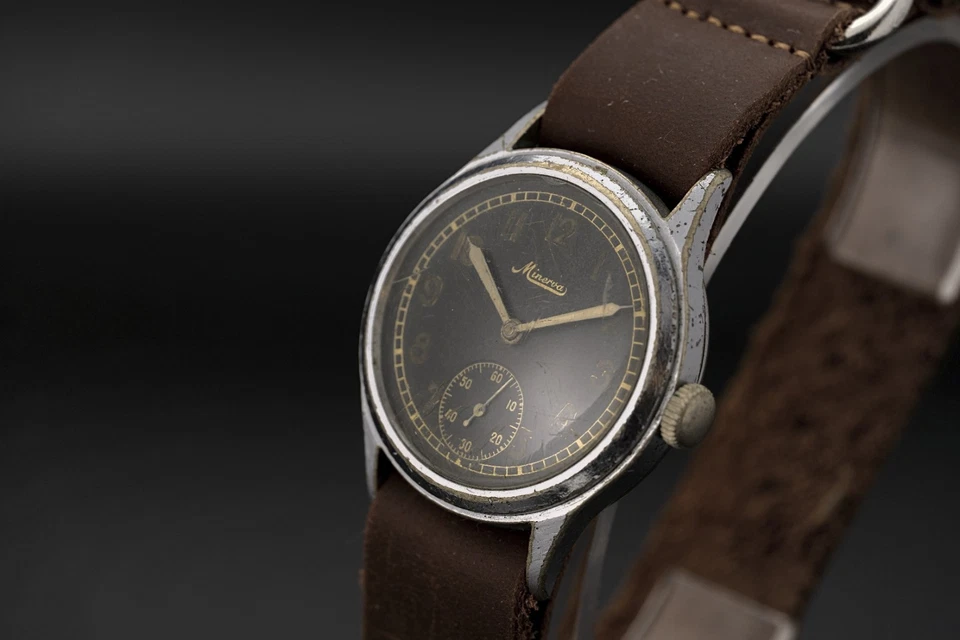 Minerva DH wristwatch military 1940 watch cal. 12L wristwatch - Image 4 of 4