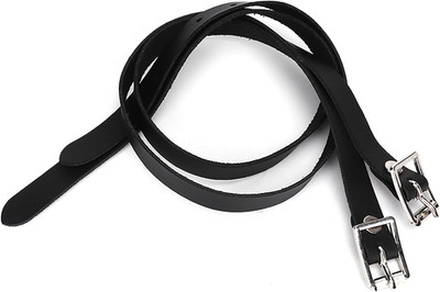 Leather Spur Straps, Adjustable Boot Strap Lengthen Single Ply Stainless Steel B