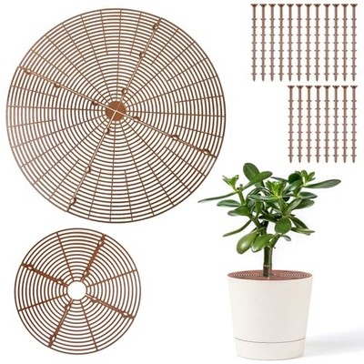 2 Pcs Plant Pot Grid Soil Protector Covers Large and Medium Cuttable Grid 