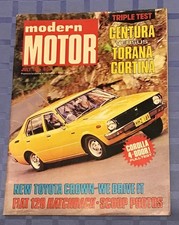 Modern  Motor mag Jly 75. Monaro GTS Corolla Centura Torana Cortina Triumph Stag