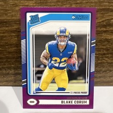 2024 Panini Donruss BLAKE CORUM RC #322 Purple Press Proof LA Rams