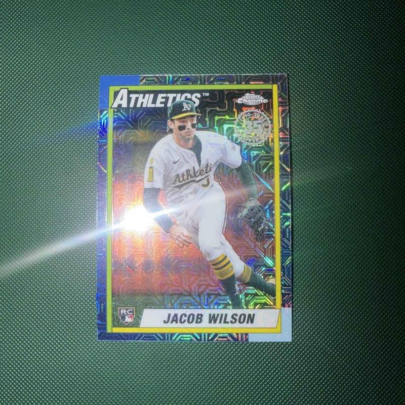 2025 Topps Chrome Jacob Wilson 1990 Anniversary #U90C-67 Mojo Refractor A's