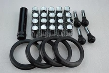 combopack hardware kit...lugs, key, hub rings, and valve stems