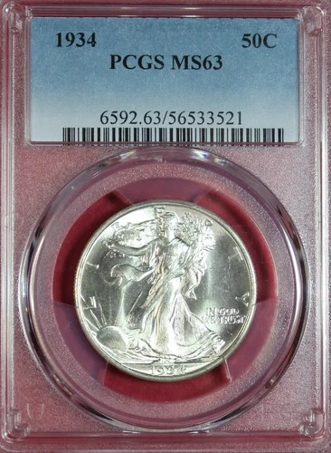 1934-P WALKING LIBERTY HALF DOLLAR PCGS MS63