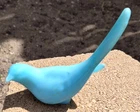 Vintage Fenton Blue Satin  Art Glass ~Bluebird of Happiness ~Figurine